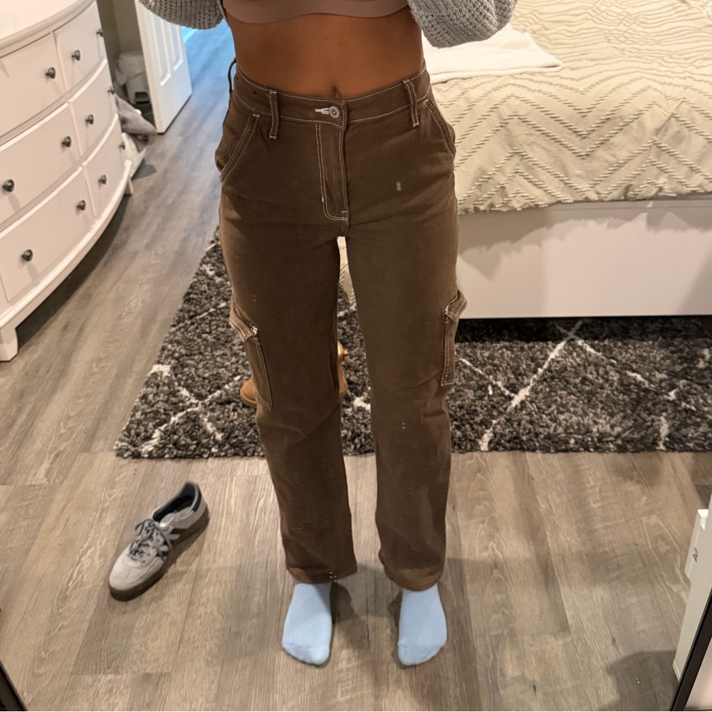 Brown Ultra High-Rise Dad Jean Hollister